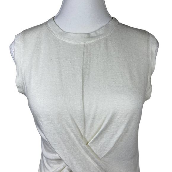 Rebecca Taylor Top Wool Twist Wrap Front Sleeveless Cream White Small - Picture 5 of 11